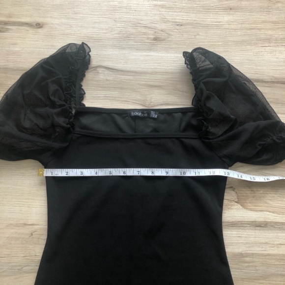 Boohoo Black Ruffled Bodycon Mini Dress - Picture 3 of 8